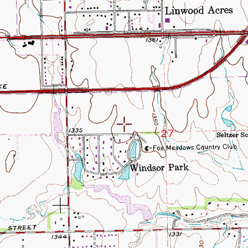 Topographic Map of Seltzer Elementary School, KS