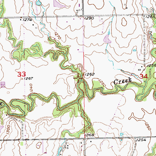 Topographic Map of Republican Creek, KS
