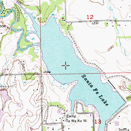 Topographic Map of Butler County State Park, KS