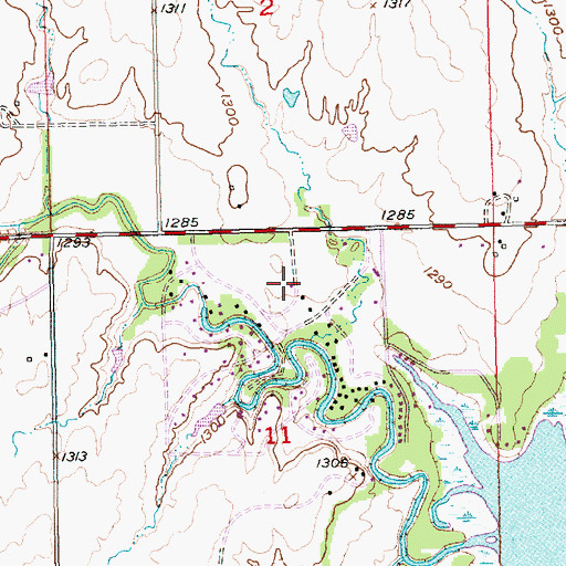 Topographic Map of Shady Rest Park, KS