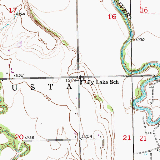 Topographic Map of Lily Lake School (historical), KS