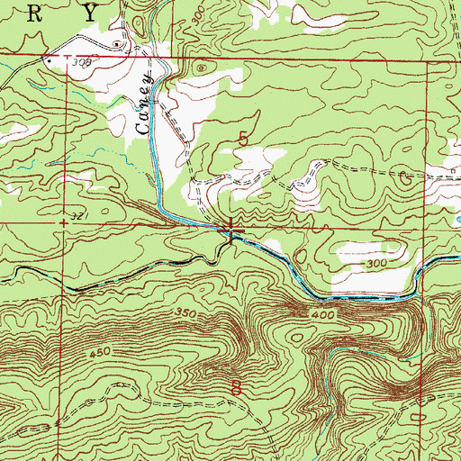 Topographic Map of Caney Creek, AR