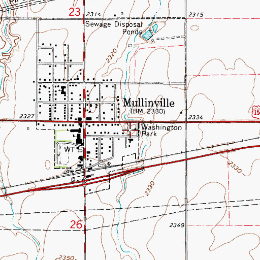 Topographic Map of Washington Park, KS