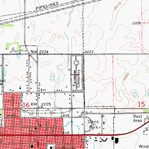 Topographic Map of Fairview Cemetery, KS