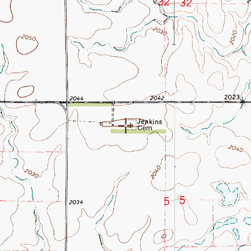 Topographic Map of Jenkins Cemetery, KS