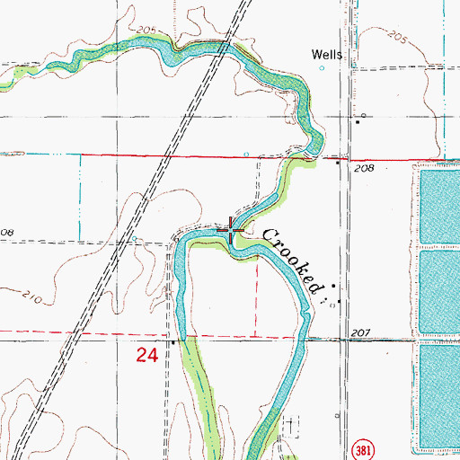Topographic Map of Caney Creek, AR