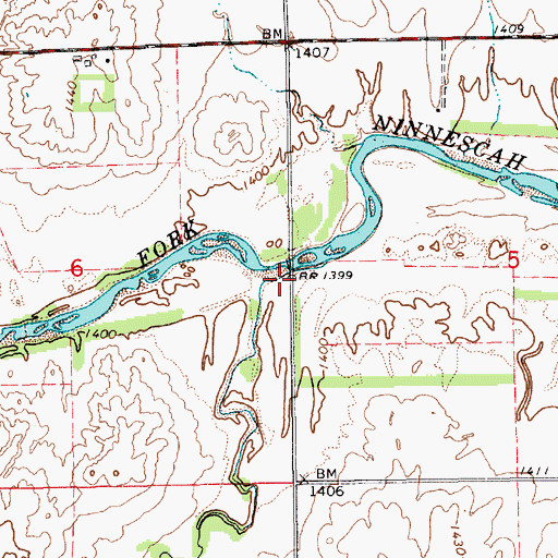 Topographic Map of Coon Creek, KS