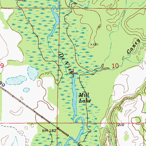 Topographic Map of Caney Creek, AR