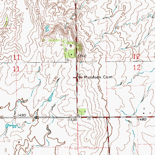 Topographic Map of Murdock Cemetery, KS