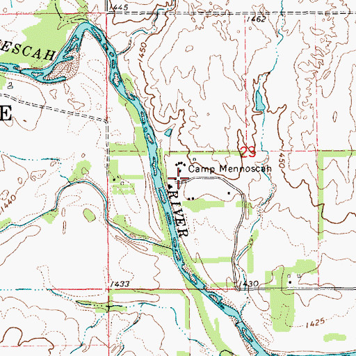 Topographic Map of Camp Mennoscah, KS