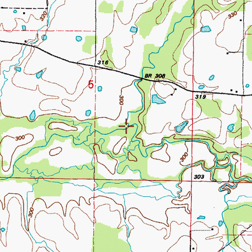 Topographic Map of Caney Creek, AR