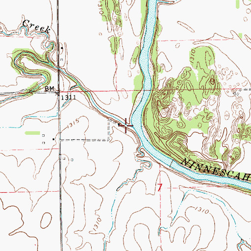 Topographic Map of Sand Creek, KS
