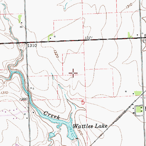 Topographic Map of Wattles Lake, KS