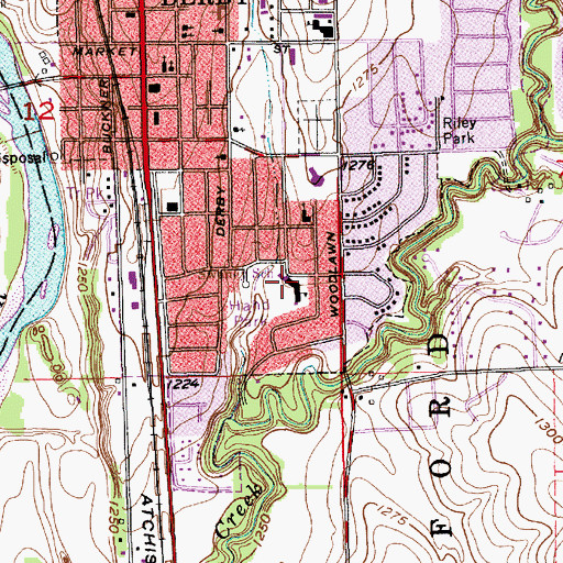 Topographic Map of Swaney Elementary School, KS