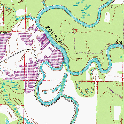 Topographic Map of Caney Creek, AR