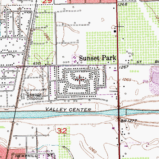 Topographic Map of Sunset Park, KS