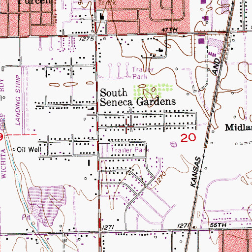 Topographic Map of South Seneca Gardens, KS