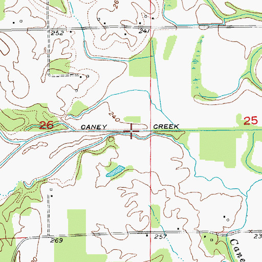 Topographic Map of Caney Creek Ditch, AR