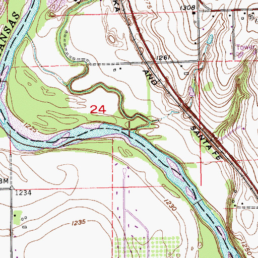 Topographic Map of Spring Creek, KS