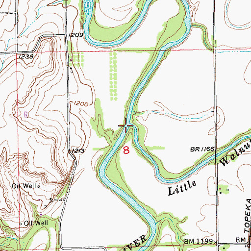 Topographic Map of Little Walnut River, KS