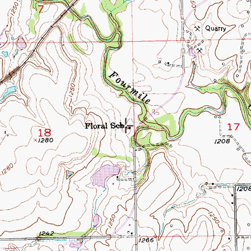 Topographic Map of Floral School (historical), KS