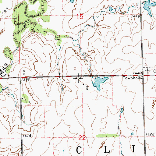 Topographic Map of Township of Clifford, KS