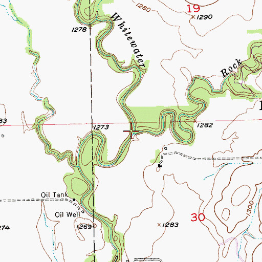 Topographic Map of Rock Creek, KS