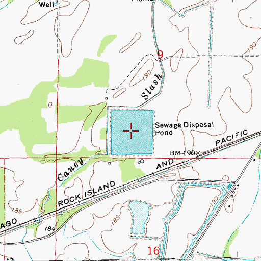 Topographic Map of Caney Slash, AR