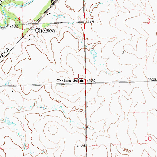 Topographic Map of Chelsea School (historical), KS