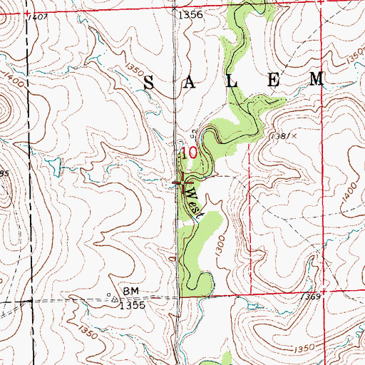 Topographic Map of Battle Creek, KS