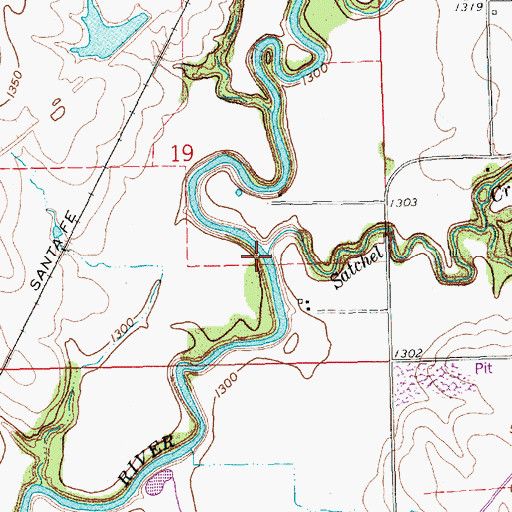 Topographic Map of Satchel Creek, KS
