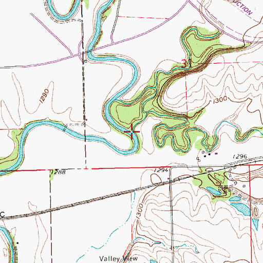 Topographic Map of Bemis Creek, KS