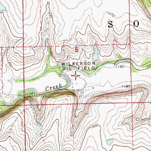 Topographic Map of Wilkerson Oil Field, KS