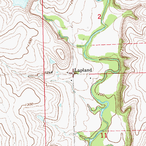 Topographic Map of Lapland, KS