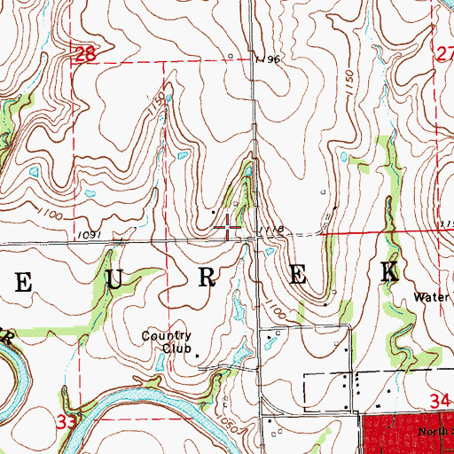 Topographic Map of Township of Eureka, KS