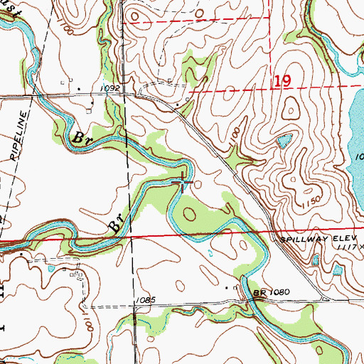 Topographic Map of East Branch Fall River, KS