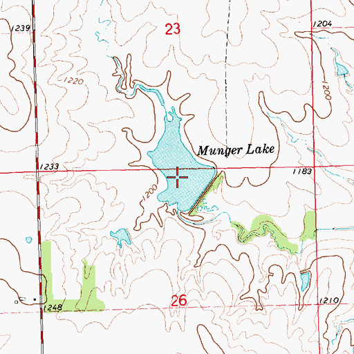 Topographic Map of Munger Lake, KS