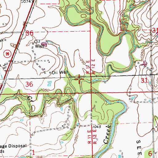 Topographic Map of Onion Creek, KS