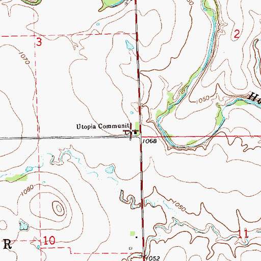 Topographic Map of Utopia Community Church, KS