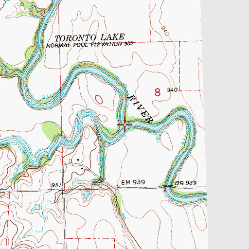 Topographic Map of West Creek, KS