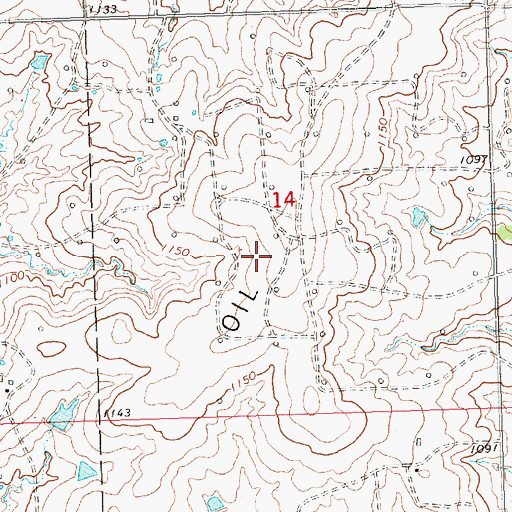 Topographic Map of Virgil Oil Field, KS