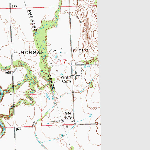 Topographic Map of Virgil Cemetery, KS