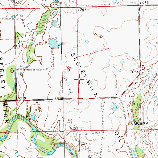 Topographic Map of Sleeley-Wick Oil Field, KS