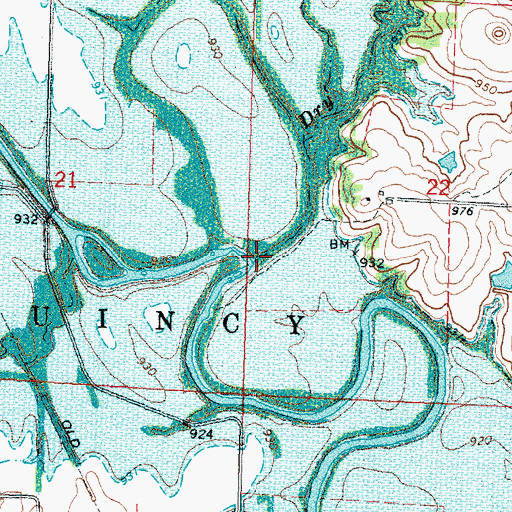 Topographic Map of Dry Creek, KS