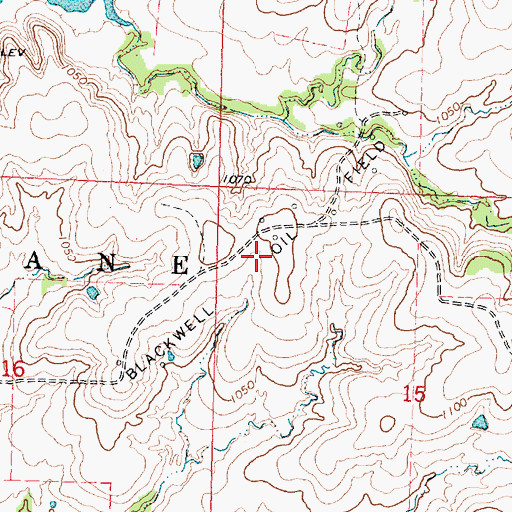 Topographic Map of Blackwell Oil Field, KS