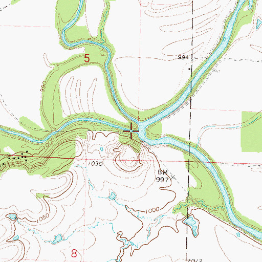 Topographic Map of Turkey Creek, KS