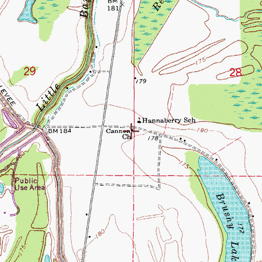 Topographic Map of Cannon Church, AR