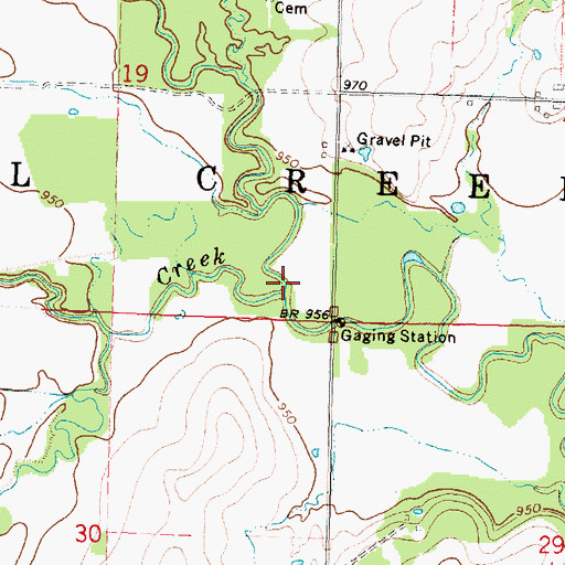 Topographic Map of Cherry Creek, KS