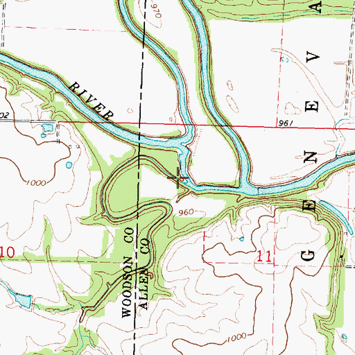 Topographic Map of Rock Creek, KS