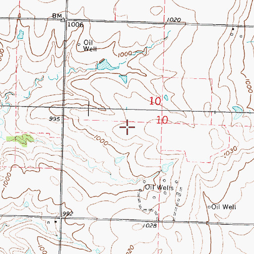 Topographic Map of Leonards Lake, KS